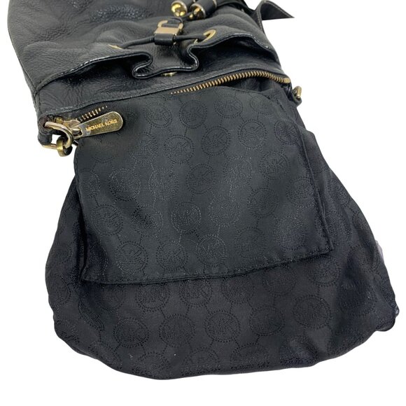 Michael Kors Camden Drawstring Tassel Bag Black Pebbled Leather - Picture 13 of 14